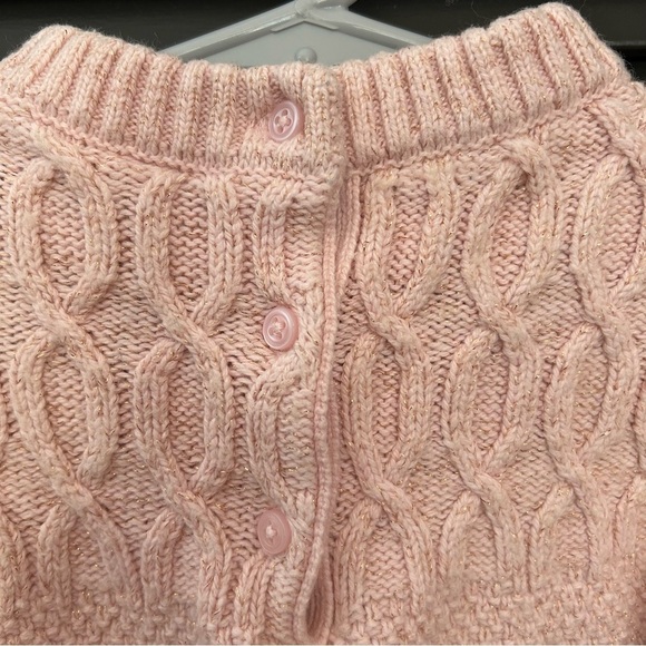 Janie and Jack Textured Wool Blend Sweater, Pink Cable Knit, Size 18-24 Months - Picture 9 of 11